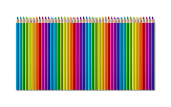 Set Raccolta Matita Legno Colore Arcobaleno Isolato Sfondo Bianco — Foto Stock