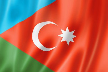 İran Azerbaycan etnik bayrağı, Asya. 3B illüstrasyon