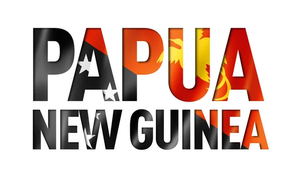 Papua Nya Guinea Flagga Text Teckensnitt Nationell Symbol Bakgrund — Stockfoto