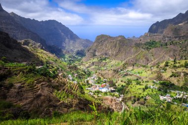 Santo Antao adasındaki Paul Valley manzarası, Cape Verde, Afrika