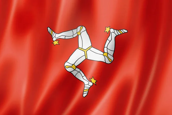 Isle Man Flag Reino Unido Agitando Coleção Banners Ilustração — Fotografia de Stock