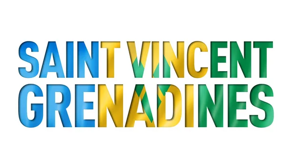 Saint Vincent Grenadines Vlag Tekst Lettertype Nationale Symbool Achtergrond — Stockfoto