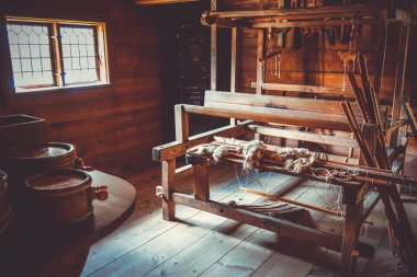 Stockholm / İsveç - 30 Temmuz 2017 - Skansen 'deki geleneksel kır evi