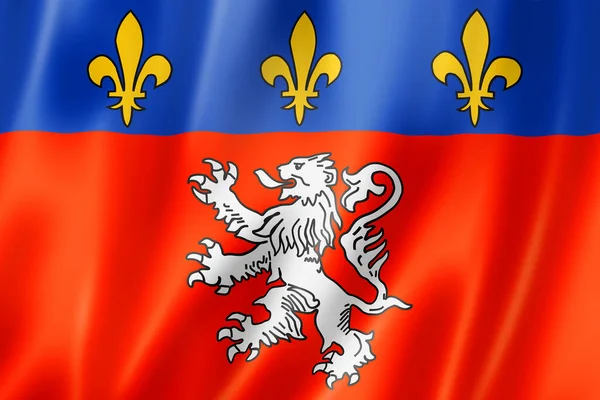 Bandiera Lione Francia Sventola Collezione Banner Illustrazione — Foto Stock