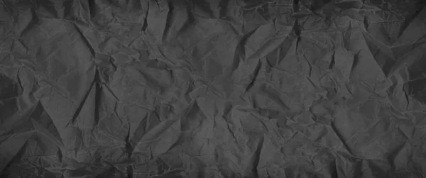 Stary Czarny Pognieciony Tło Tekstury Papieru Tapeta Baner — Zdjęcie stockowe