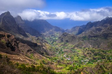 Santo Antao adasındaki Paul Valley manzarası, Cape Verde, Afrika