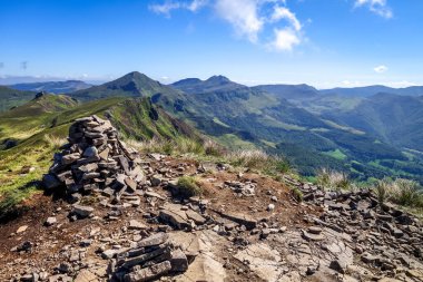 Puy Mary ve Auvergne volkanları zinciri Cantal, Fransa