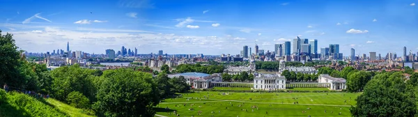 Canary Wharf Velký Panoramatický Výhled Greenwich Park London Velká Británie — Stock fotografie