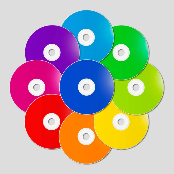 Colorful Rainbow Dvd Range Circle Shape Isolated Grey Background Illustration — Stock Photo, Image