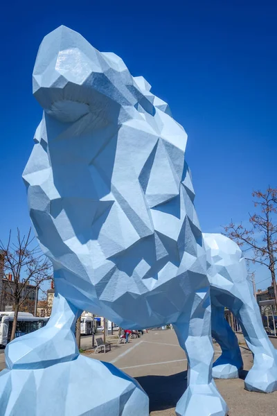 Bordeaux Francja Kwietnia 2018 Lion Veilhan Lew Veilhan Rzeźba — Zdjęcie stockowe
