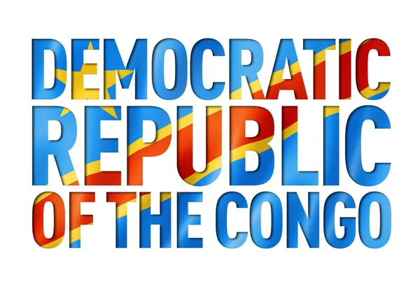 Fonte Texte Drapeau République Démocratique Congo Congo Symbole Fond — Photo