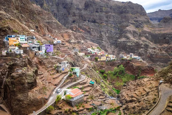 Fontainhas Köyü Teras Arazileri Santo Antao Adası Cape Verde Afrika — Stok fotoğraf