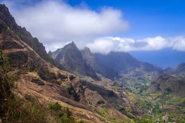 Santo Antao adasındaki Paul Valley manzarası, Cape Verde, Afrika