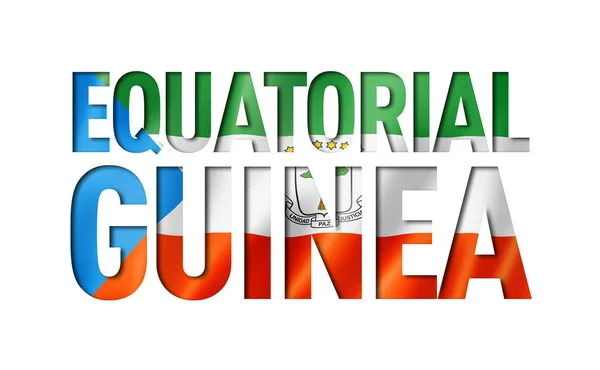 Equatorial Guinea Flag Text Font Inglês Símbolo Nacional Fundo — Fotografia de Stock