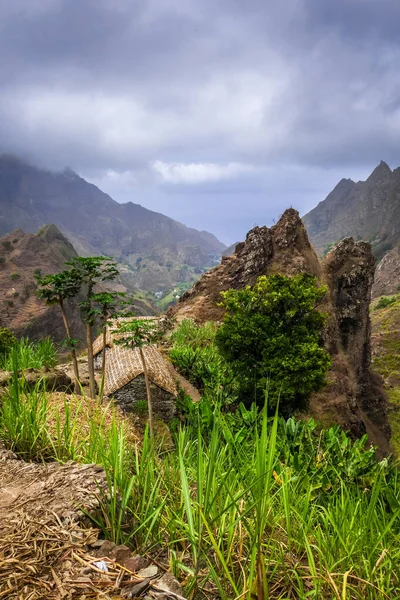 Casas Tradicionales Valle Paul Isla Santo Antao Cabo Verde África — Foto de Stock