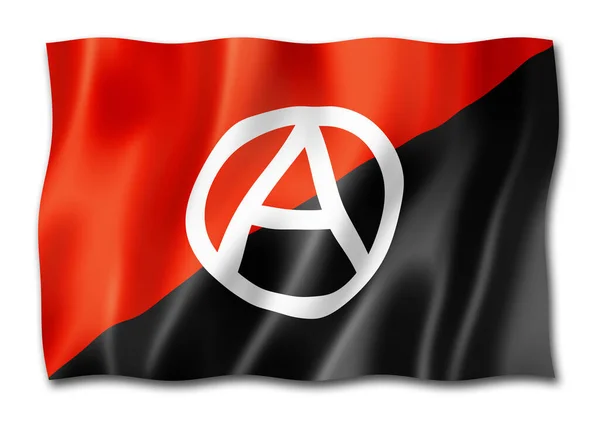Anarchie Flagge Dreidimensionales Rendering Isoliert Auf Weiß — Stockfoto