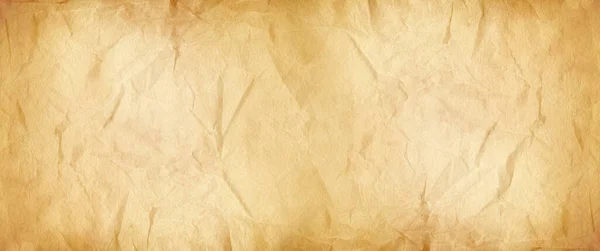 Old Brown Crumpled Paper Texture Background Vintage Wallpaper Banner — Stock Photo, Image
