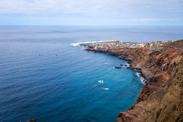 Ponta Sol Αεροφωτογραφία Του Χωριού Santo Antao Island Πράσινο Ακρωτήριο — Φωτογραφία Αρχείου