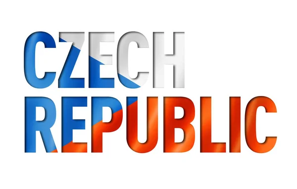 Czech Republic Flag Text Fuente Fondo Símbolo Nacional —  Fotos de Stock