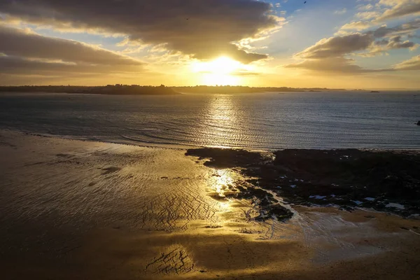 Saint Malo Havslandskap Vid Solnedgången Bretagne Frankrike — Stockfoto