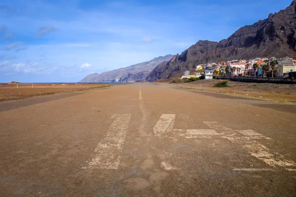 Antigua Pista Aterrizaje Abandonada Ponta Sol Isla Santo Antao Cabo — Foto de Stock