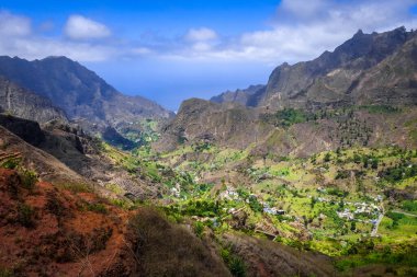 Santo Antao adasındaki Paul Valley manzarası, Cape Verde, Afrika