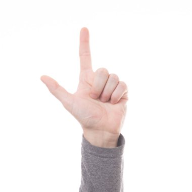 El sayısı işareti iki parmak izole