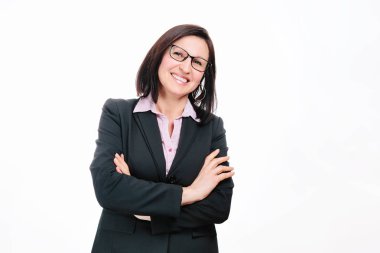 Siyah ceketli iş kadını