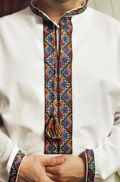 Traditional ukrainian man embroidery — Stock Photo, Image