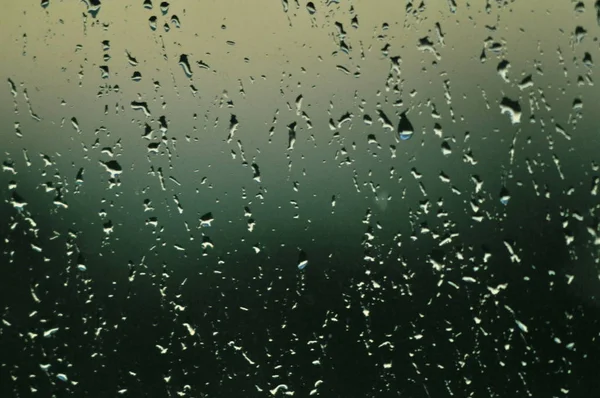 Gotas Congeladas Vidro Após Chuva — Fotografia de Stock