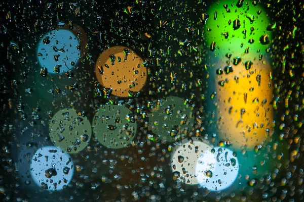 Gotas Congeladas Vidrio Después Lluvia — Foto de Stock