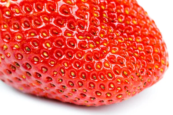 Macro fraise sur blanc — Photo