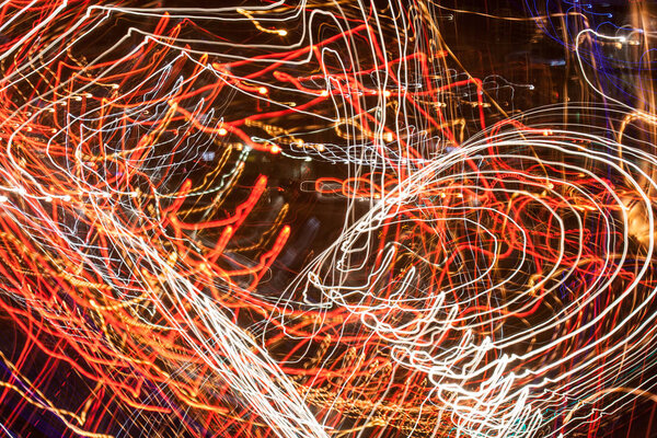 Abstract light diffusions of city lights