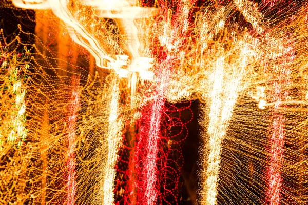 Lång exponering lampor spin oskärpa. — Stockfoto