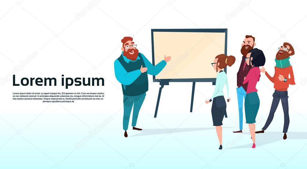 Business People Team With Flip Chart 