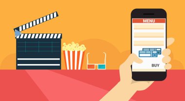 Online sinema bilet rezervasyon afiş