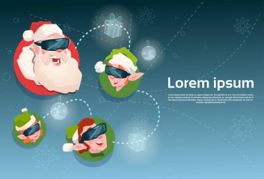 Noel Baba ve yeşil Elf grubu 