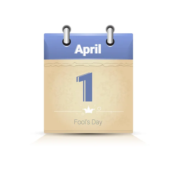 Calendar Data Page Fool Day — Stock Vector