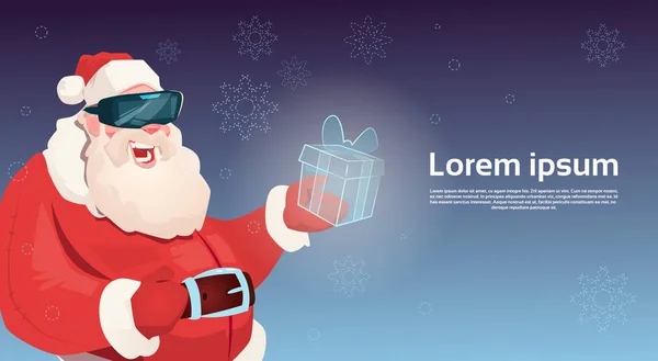 Santa Claus Usar gafas digitales — Vector de stock