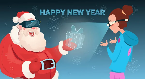 Santa Claus nosí digitální brýle — Stockový vektor