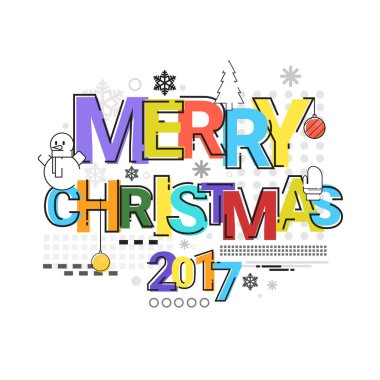 Merry Christmas mutlu yeni yıl basit satır afiş kartı anahat eskiz