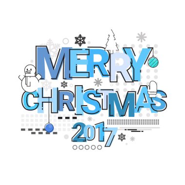 Merry Christmas mutlu yeni yıl basit satır afiş kartı anahat eskiz