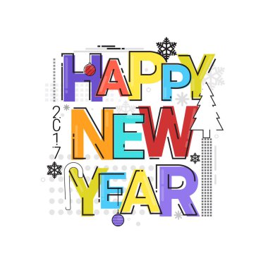 Merry Christmas mutlu yeni yıl basit satır afiş kartı anahat eskiz