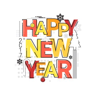 Merry Christmas mutlu yeni yıl basit satır afiş kartı anahat eskiz