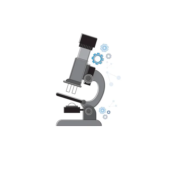 Microscope Science Équipement Technologie Icône Ligne mince — Image vectorielle