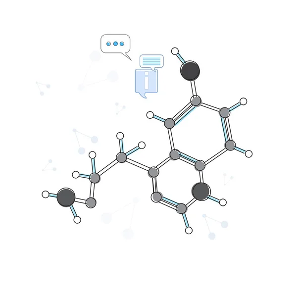 Молекулярний ланцюг Хімія Логотип Піктограма Тонка лінія — стоковий вектор