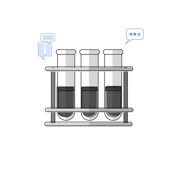 测试管设置医学图标细线 — 图库矢量图片