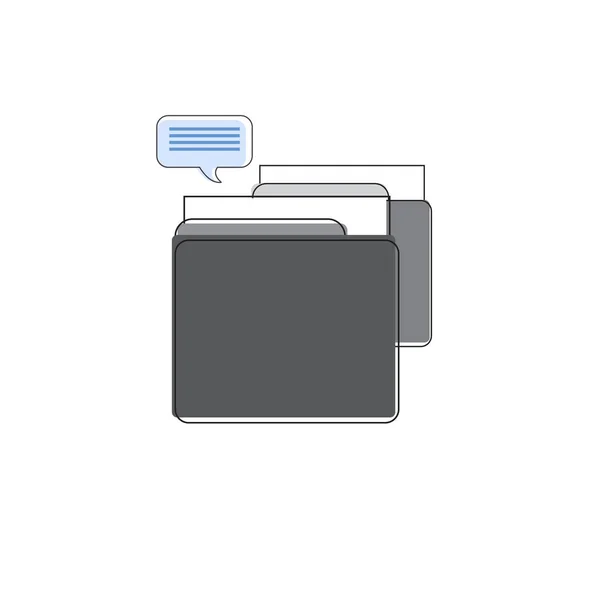 Drawer Business Office Paper Document Box Folder Files — Stock Vector