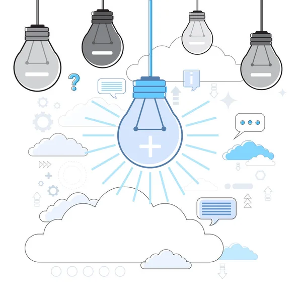 Icona della lampadina Nuova idea Business Concept Thin Line — Vettoriale Stock