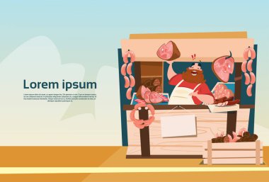 Çiftçi domuz eti et ürünleri çevre çiftlik Organik pazarında satmak